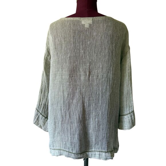 Pure J Jill linen 100% linen size XL see through top Tunic Green - Picture 2 of 10